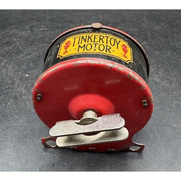 Rare Antique Tin Litho Tinker Toy Windup Motor Works! TO4 - Picture 1 of 10